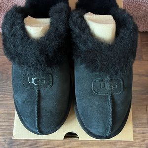 UGG Coquette Shearling Lined Slipper, Black, Size 10